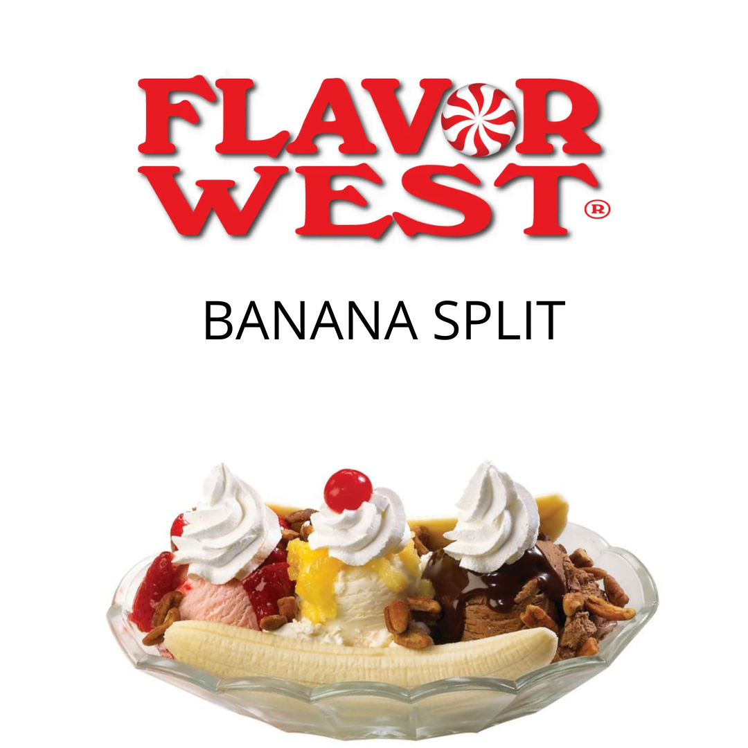 Banana Split (Flavor West) - пищевой ароматизатор Flavor West, вкус Банановый десерт купить оптом ароматизатор флаворвест Banana Split (Flavor West)