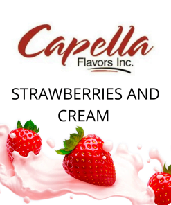 Strawberries and Cream (Capella) - пищевой ароматизатор Capella, вкус Клубника со сливками купить оптом ароматизатор Капелла Strawberries and Cream (Capella)