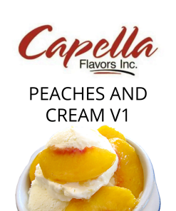 Peaches and Cream V1 (Capella) - пищевой ароматизатор Capella, вкус Персик с кремом купить оптом ароматизатор Капелла Peaches and Cream V1 (Capella)