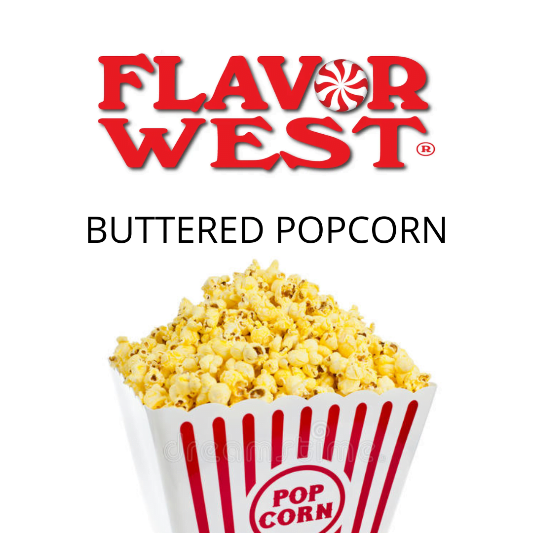 Buttered Popcorn (Flavor West) - пищевой ароматизатор Flavor West, вкус Попкорн с маслом купить оптом ароматизатор флаворвест Buttered Popcorn (Flavor West)