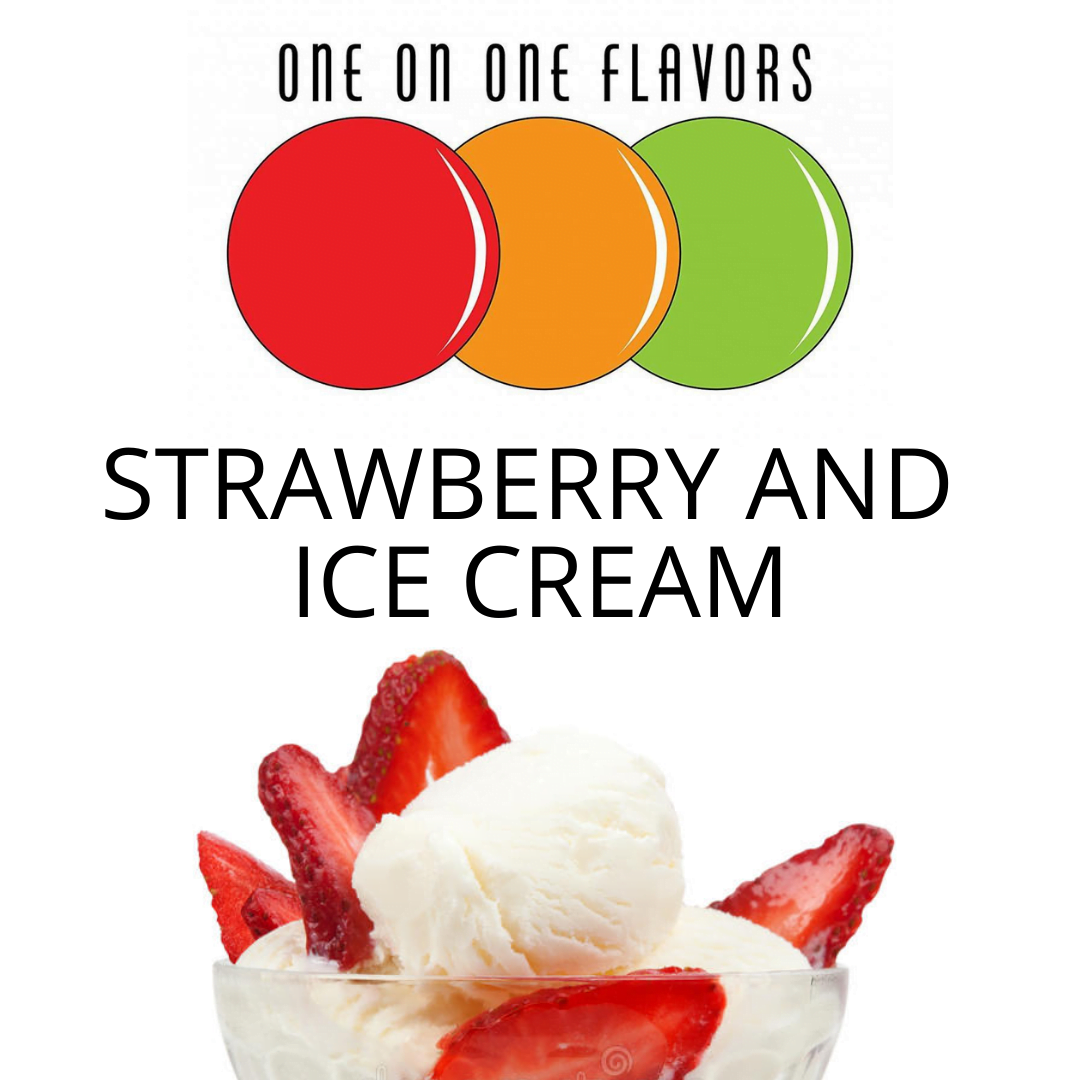 Strawberry and Ice Cream (One On One) - пищевой ароматизатор One On One, вкус Клубника и мороженое купить оптом ароматизатор One On One Strawberry and Ice Cream (One On One)